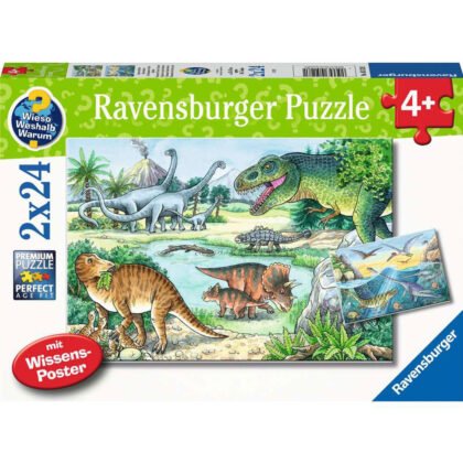 Ravensburger - Пъзел 2х24 ел. - Динозаври