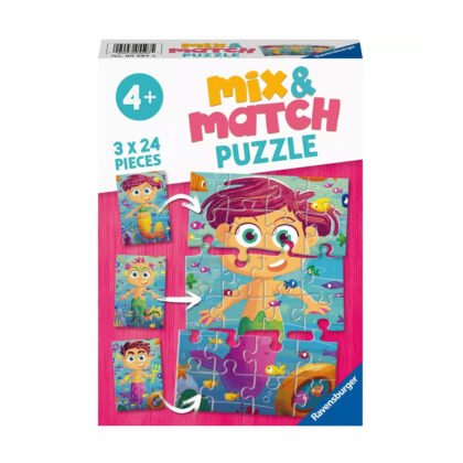 Ravensburger - Пъзел 3x24 ел. - Русалки и морски чудовища
