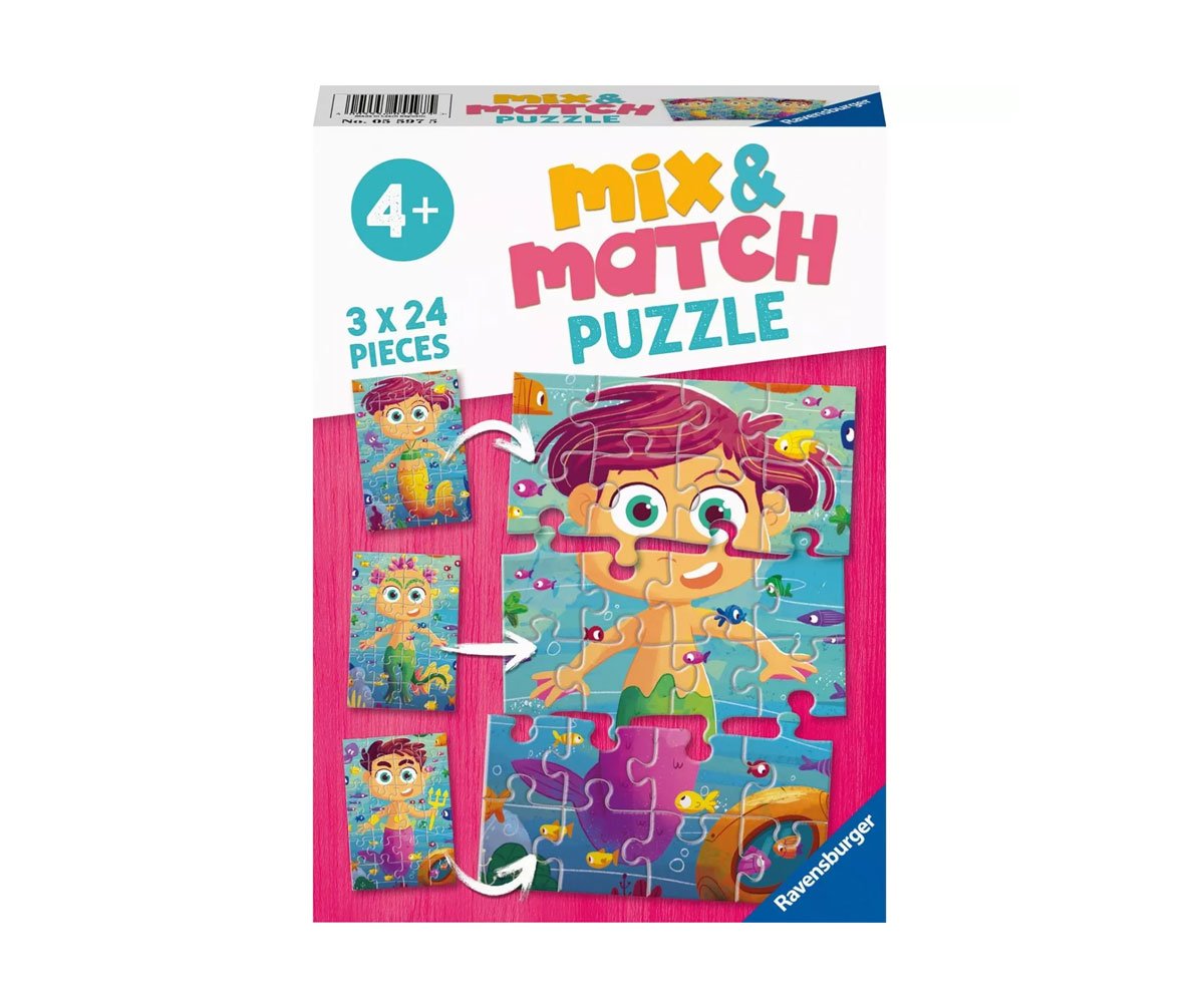 Ravensburger - Пъзел 3x24 ел. - Русалки и морски чудовища