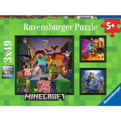 Ravensburger - Пъзел 3х49 ел. - Майнкрафт биоми