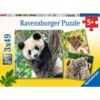 Ravensburger - Пъзел 3х49 ел. - Панда, тигър и лъв