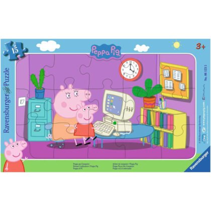 Ravensburger - Пъзел 15 ел. - Peppa Pig, Пепа на компютър
