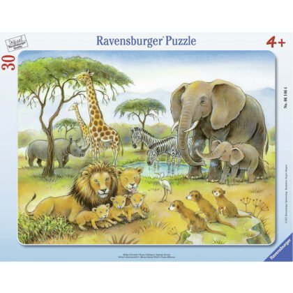 Ravensburger - Пъзел 30-48 ел. - Животинският свят от Африка