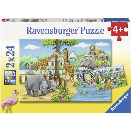 Ravensburger - Пъзел 2х24 ел. - Добре дошли в зоопарка