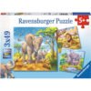 Ravensburger - Пъзел 3х49 ел. - Диви животни