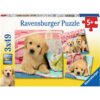 Ravensburger - Пъзел 3х49 ел. - Сладки кученца