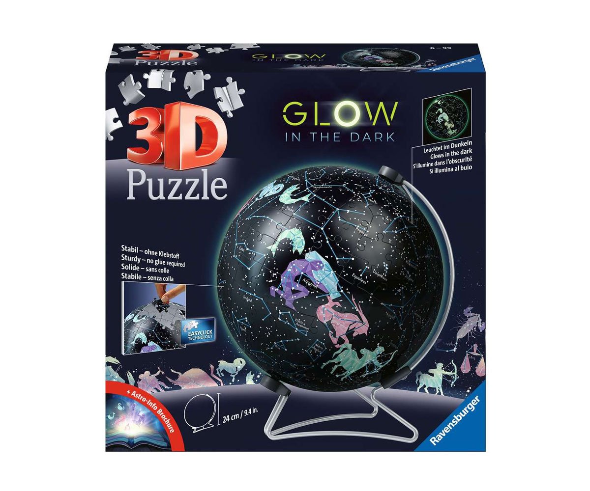 Ravensburger - 3D Пъзел 180 ел. - Глобус, светещ в тъмното