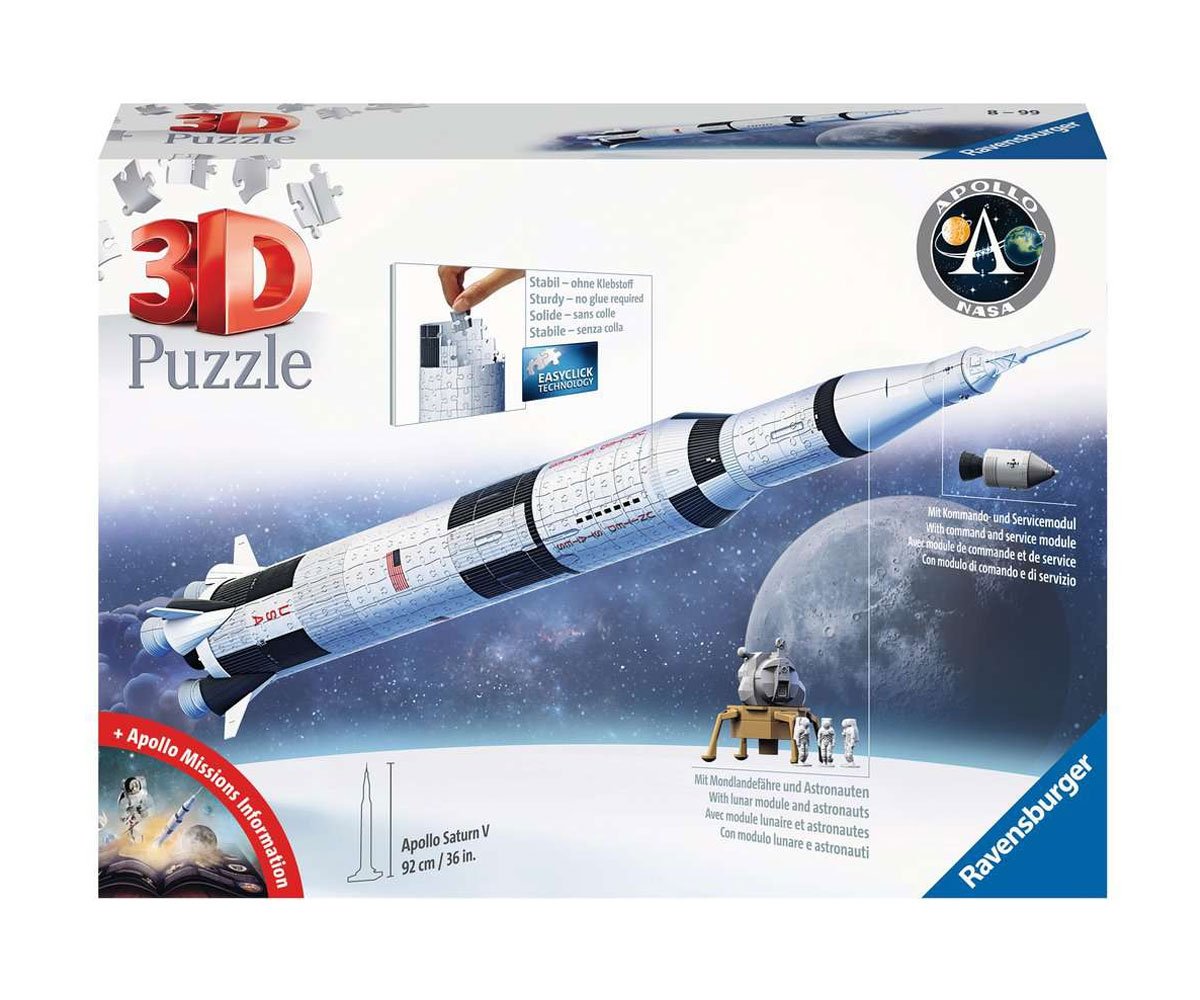 Ravensburger - 3D Пъзел 440ел. - Ракета Apollo Saturn V