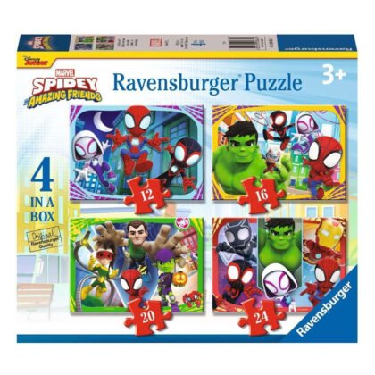 Ravensburger - Пъзел 4 -в-1: 12/16/20/24 ел. - Спайди и неговите невероятни приятели
