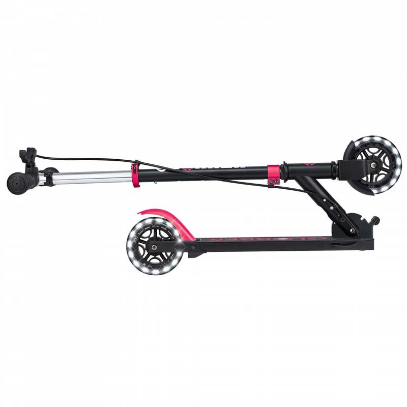 Тротинетка с ръчна спирачка Flow Element Junior Lights, черна-розова - Image 6