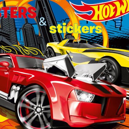 Голям албум книжка за оцветяване + стикери hot wheels 32 стр. 2 вида