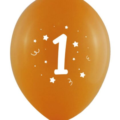 Балони 10 бр. 12" - 30 см с печат - цифра 1