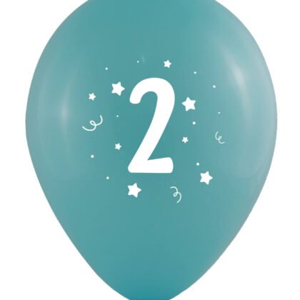 Балони 10 бр. 12" - 30 см с печат - цифра 2