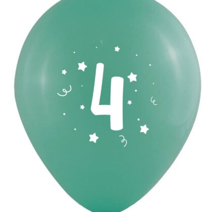 Балони 10 бр. 12" - 30 см с печат - цифра 4