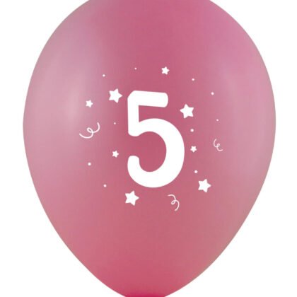 Балони 10 бр. 12" - 30 см с печат - цифра 5