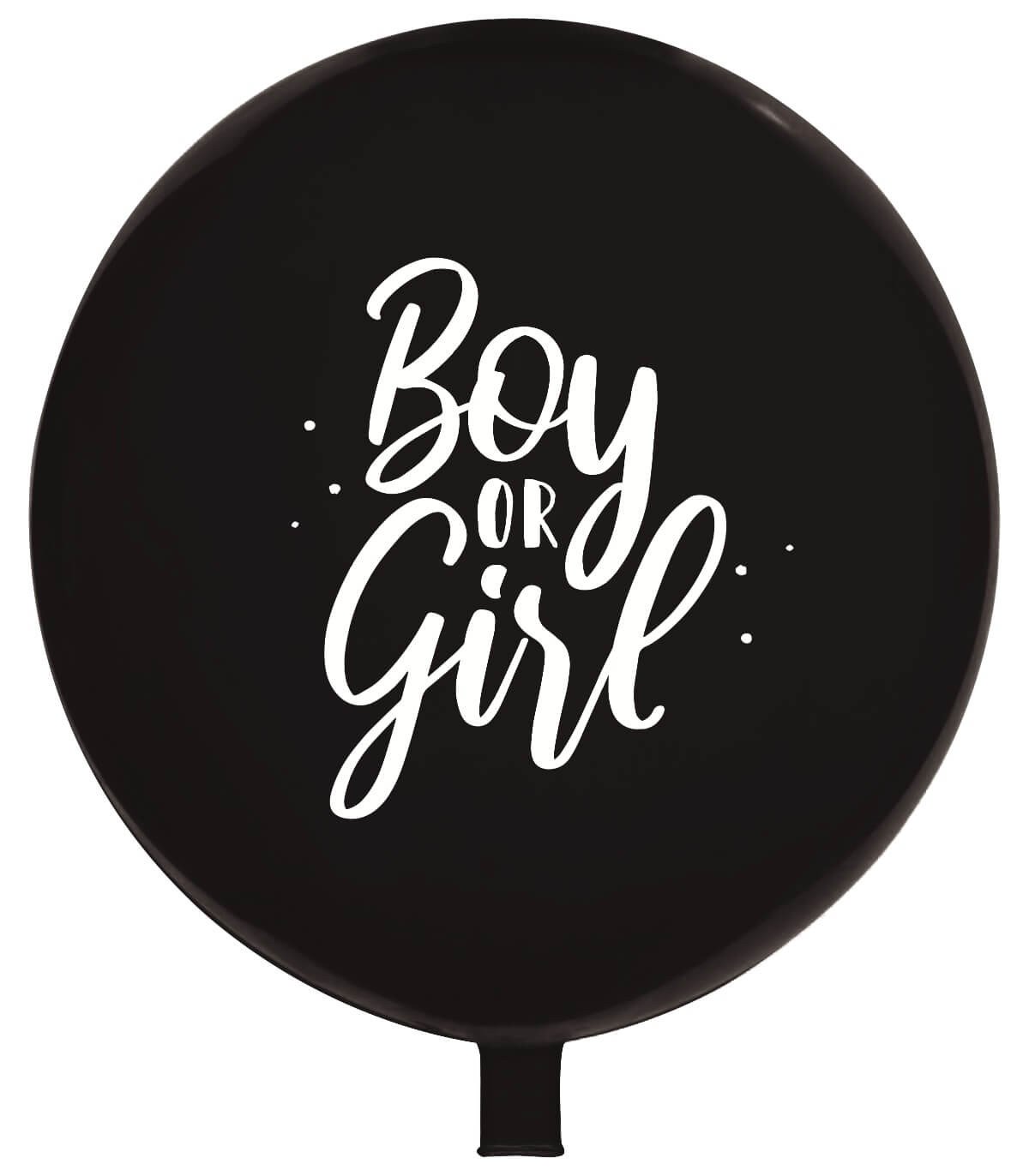 Балон гигант 60 см черен boy or girl