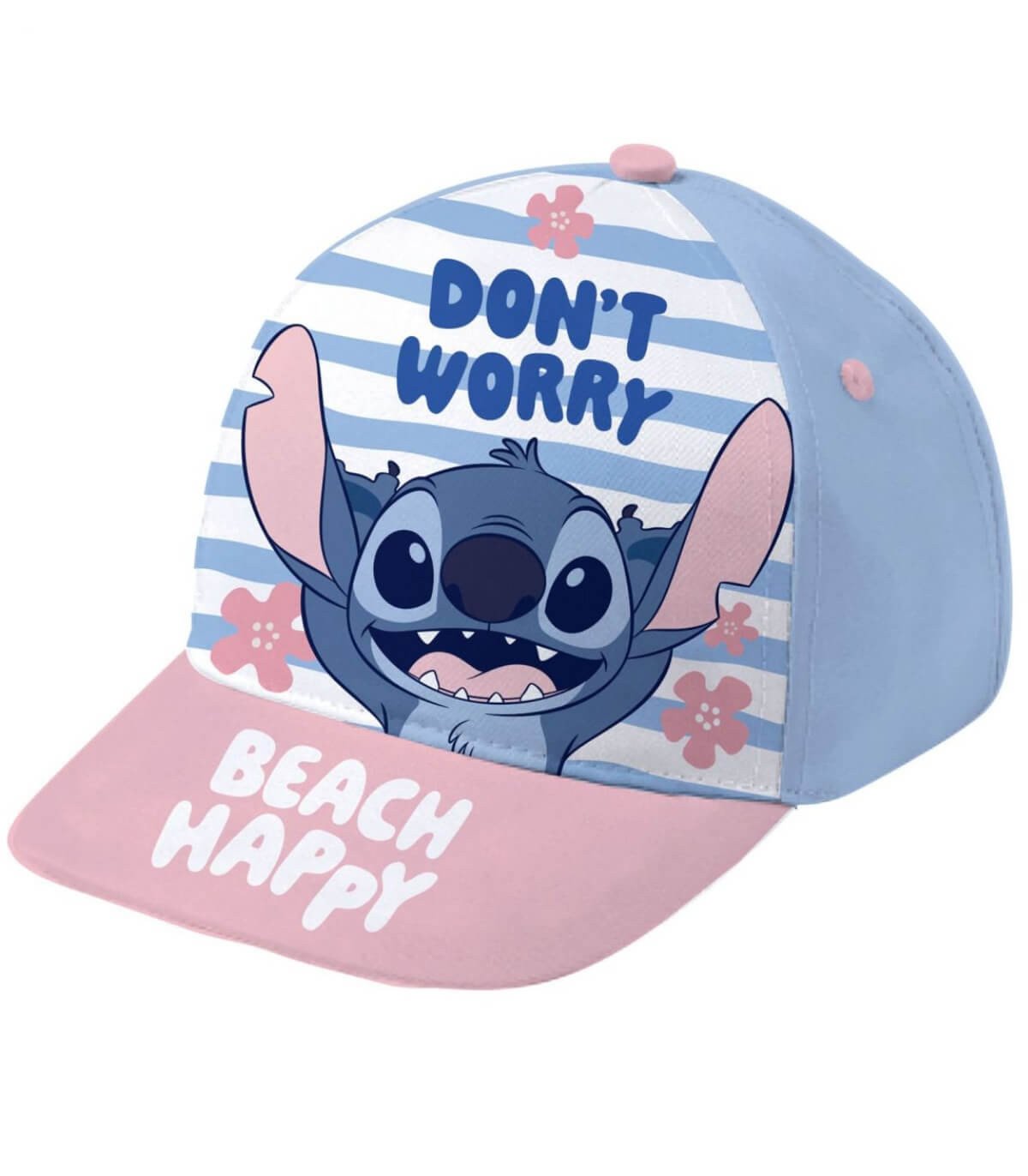 Бебешка шапка с козирка stitch син/розов 44/46 - Image 2