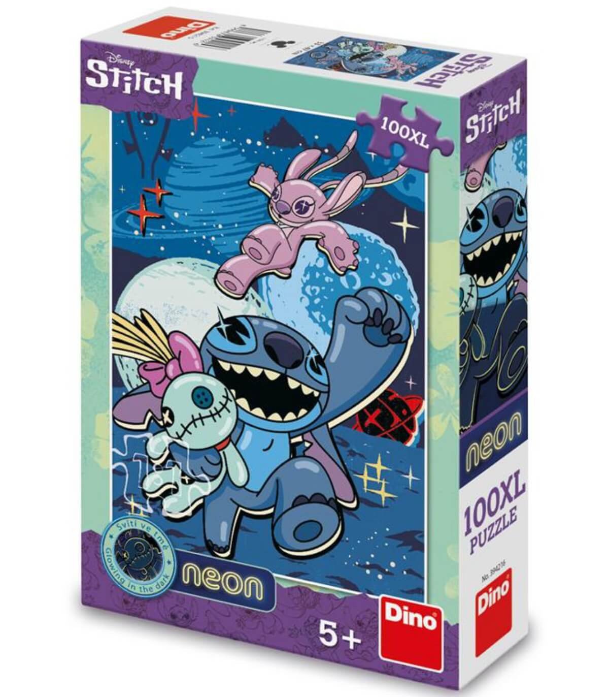 Детски пъзел stitch 100 XL части неон