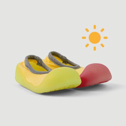 Chameleon-Бебешки обувки-чорапче Пантоф, жълто, 116-125 мм