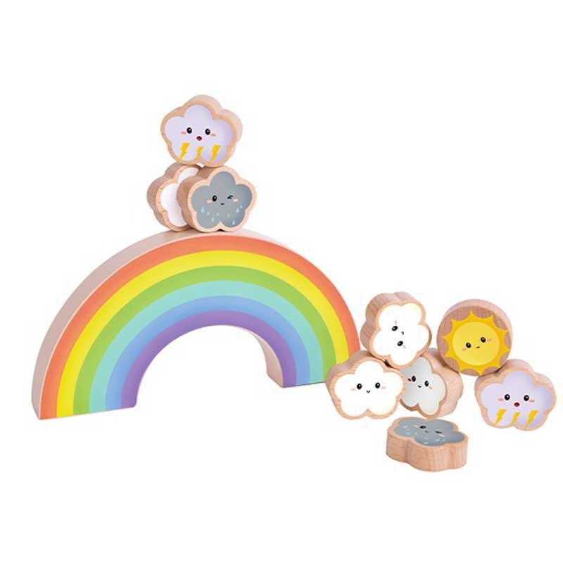 Дървена игра за баланс - цветна дъга - Image 7
