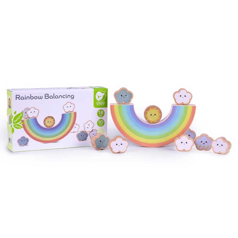 Дървена игра за баланс - цветна дъга - Image 3