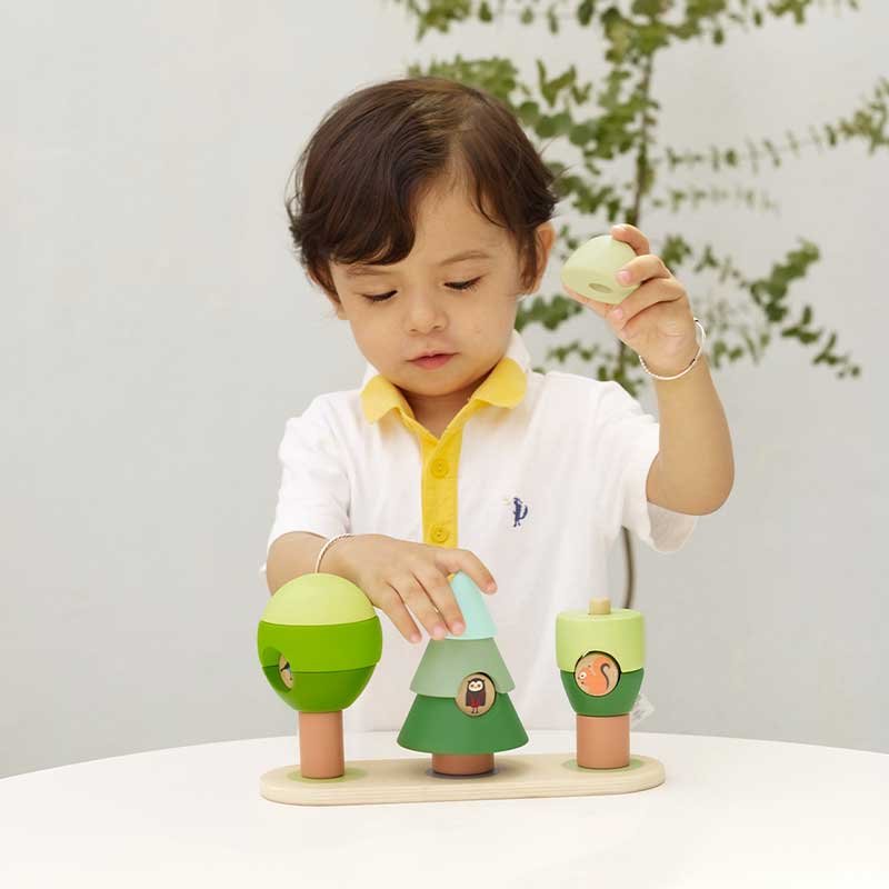 Дървена играчка - кубчета за нанизване Гора - Image 4