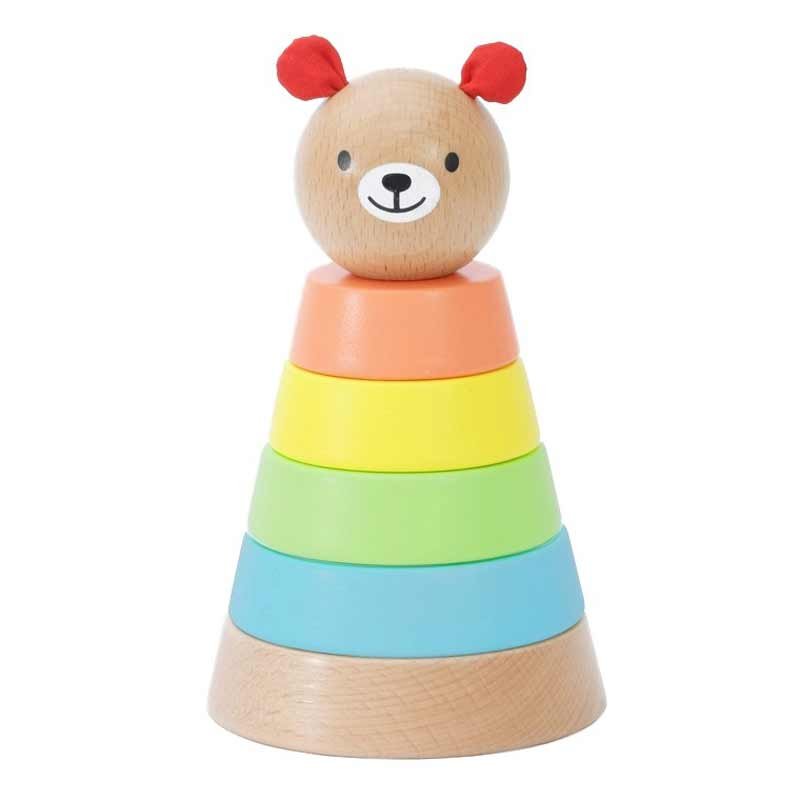 Дървена играчка - кула за нареждане-мече - Image 6