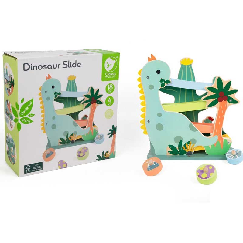 Дървена играчка - пързалка Динозавър Classic World - Image 2