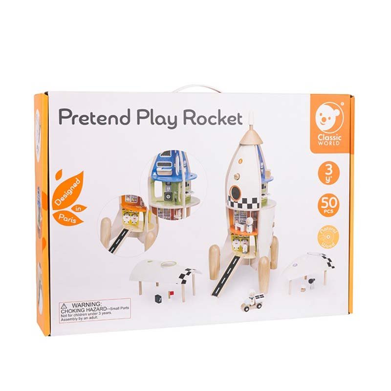 Дървена играчка с активности - Космическа ракета - Image 4