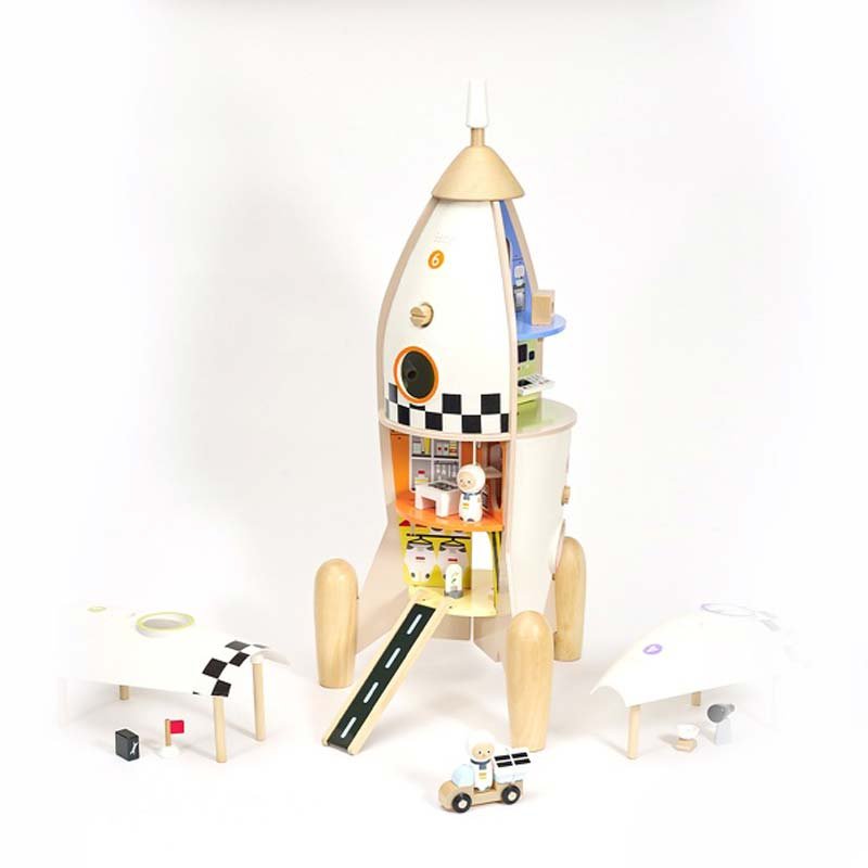 Дървена играчка с активности - Космическа ракета - Image 7