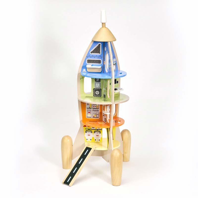 Дървена играчка с активности - Космическа ракета - Image 6