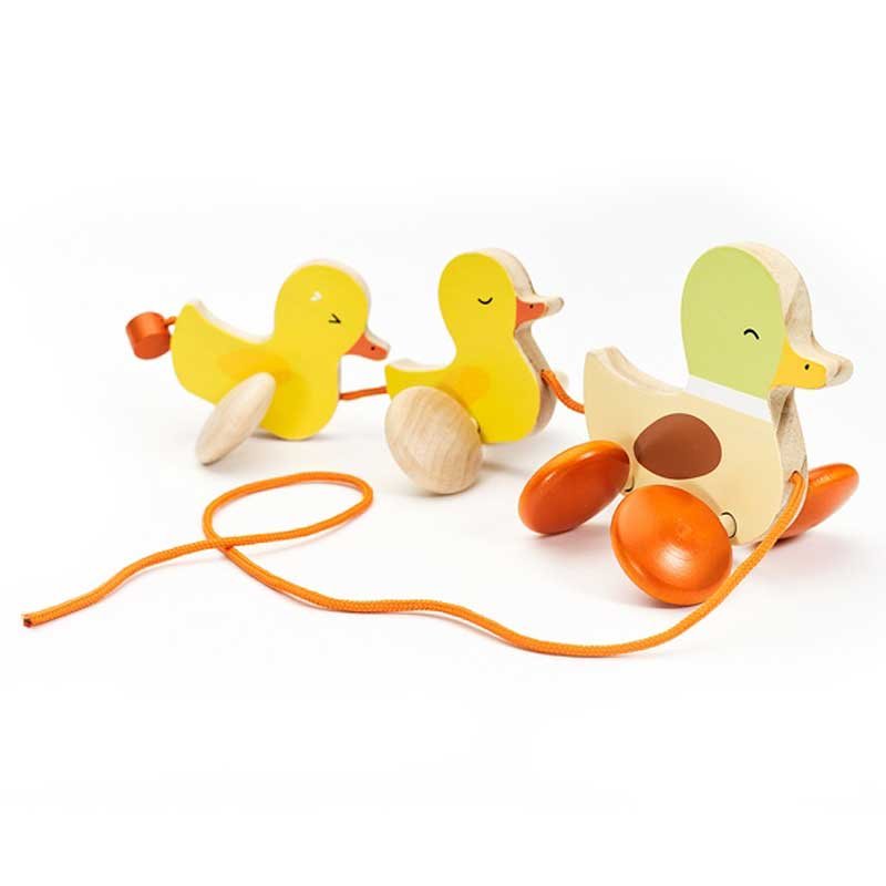 Дървена играчка за дърпане за деца - Патенца - Image 4