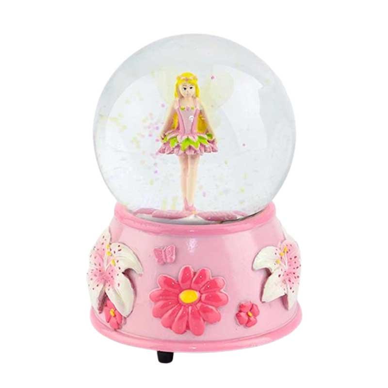 Декоративна снежна топка Fairy с музика, фея и блестящи частици - Image 2