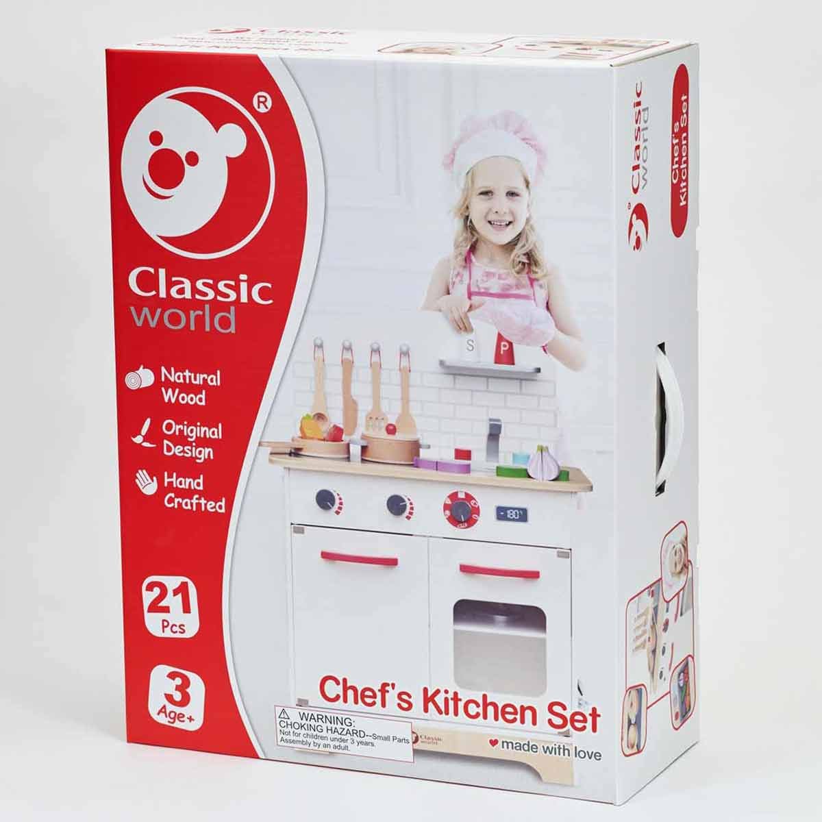 Детска дървена кухня за игра с аксесоари - Image 3