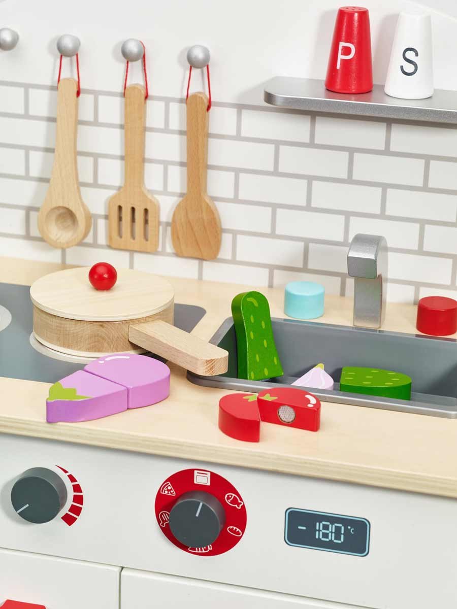 Детска дървена кухня за игра с аксесоари - Image 7