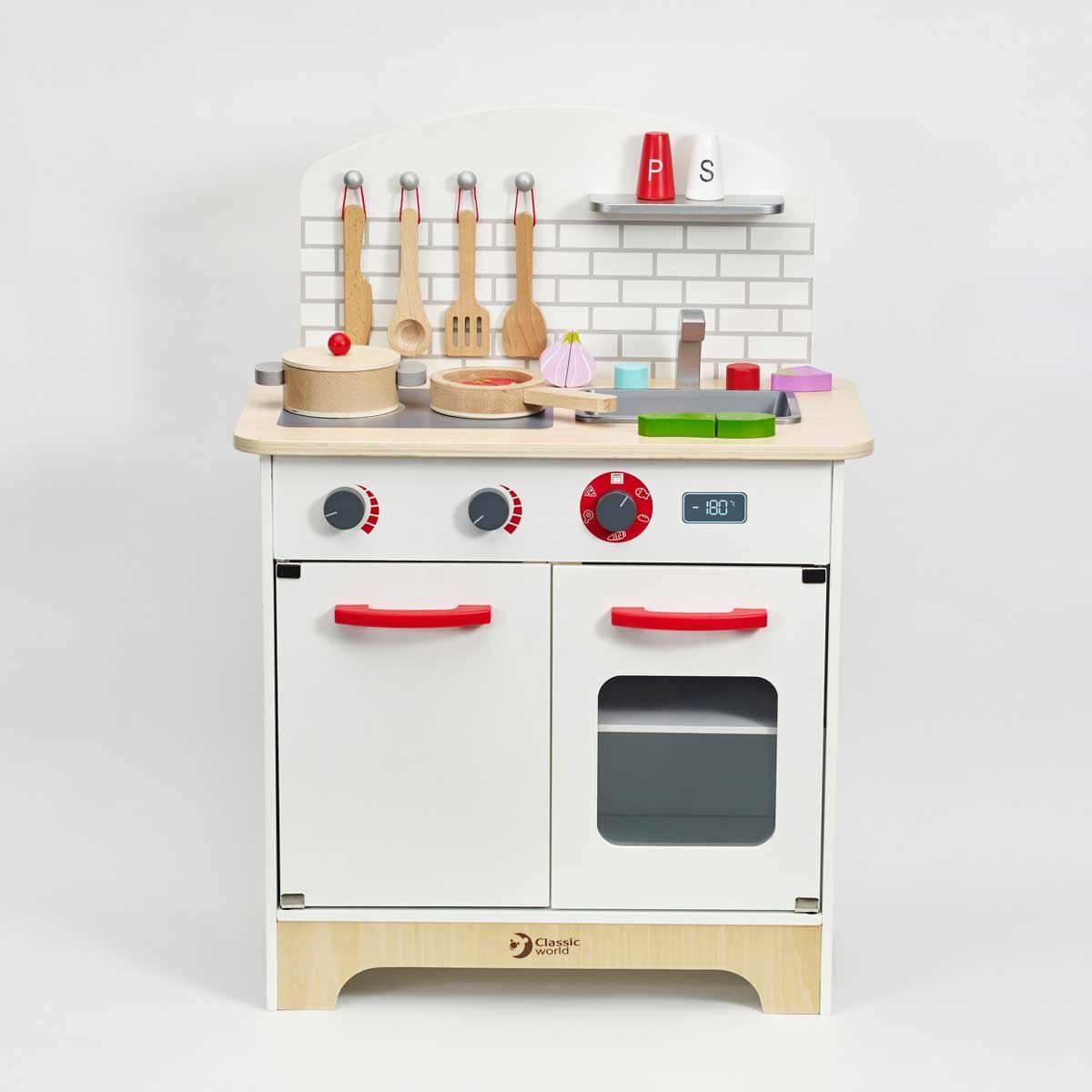 Детска дървена кухня за игра с аксесоари - Image 5