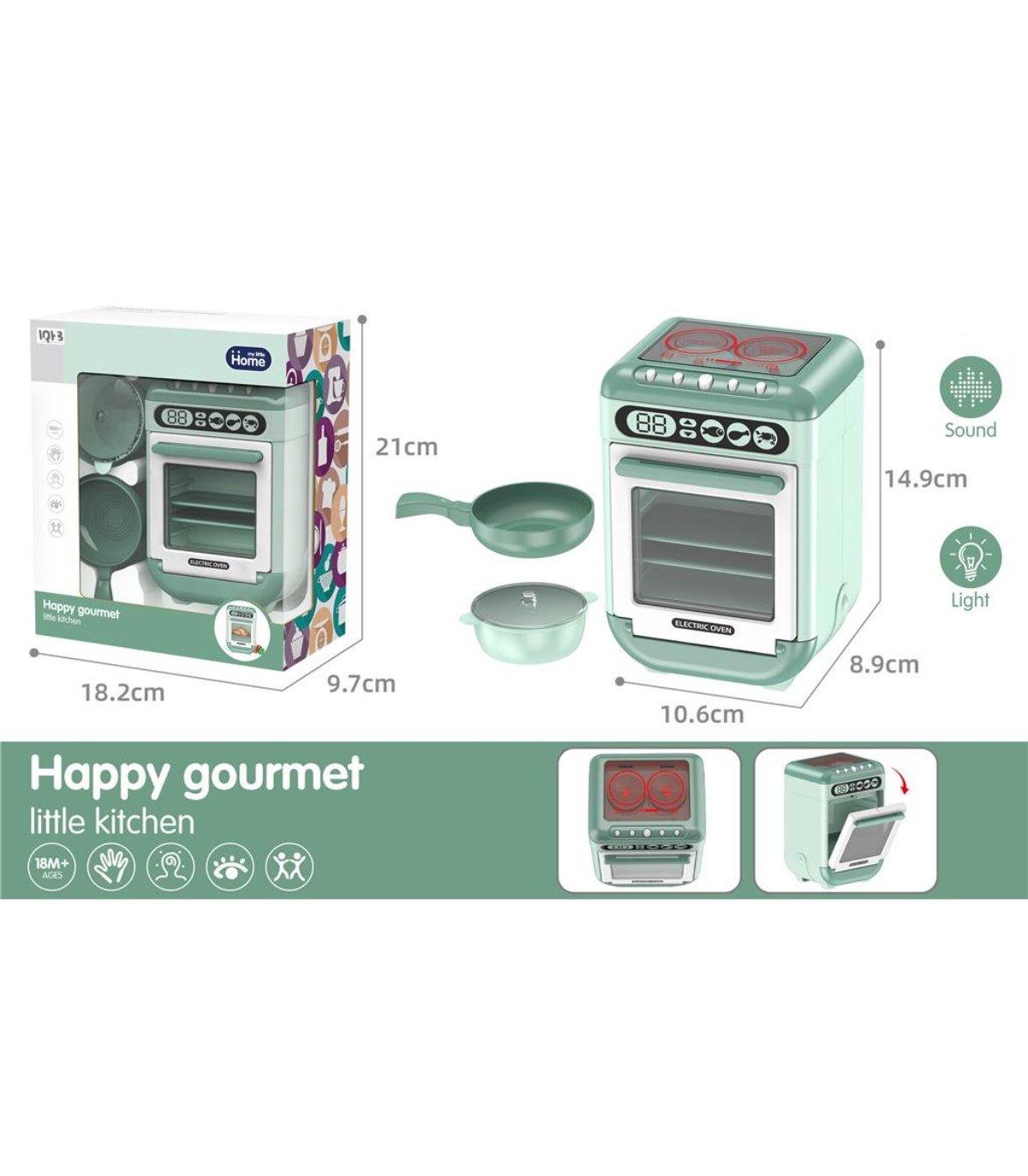Детска готварска печка с тенджера и тиган happy gourmet