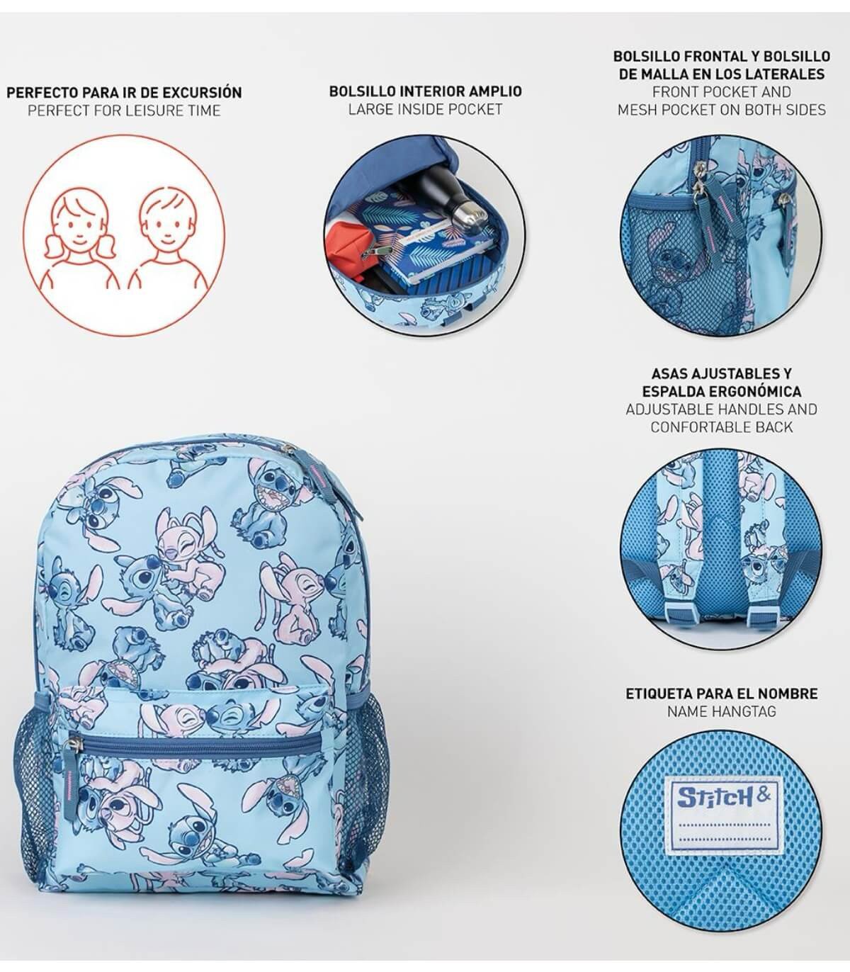 Детска раница 33 см принт stitch - Image 4