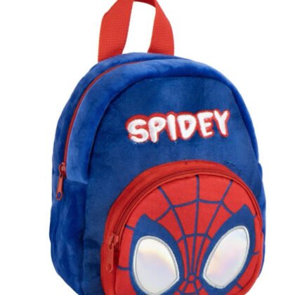 Плюшена раница с преден джоб за детска градина spidey 22 см