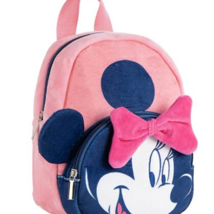 Плюшена раница с преден джоб за детска градина minnie 22 см