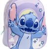 Лилава детска раница 3D със Stitch 31 см
