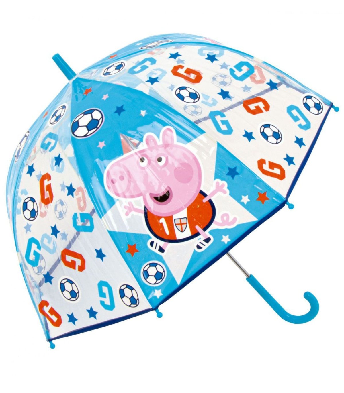 Детски ръчен чадър камбана peppa pig - george прозрачен 2 цвята - Image 3