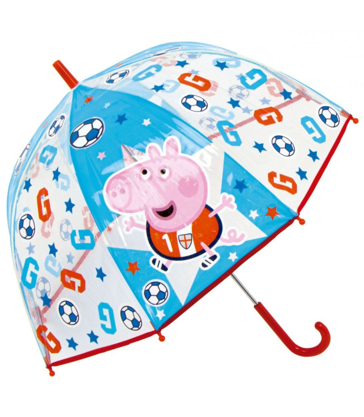 Детски ръчен чадър камбана peppa pig - george прозрачен 2 цвята