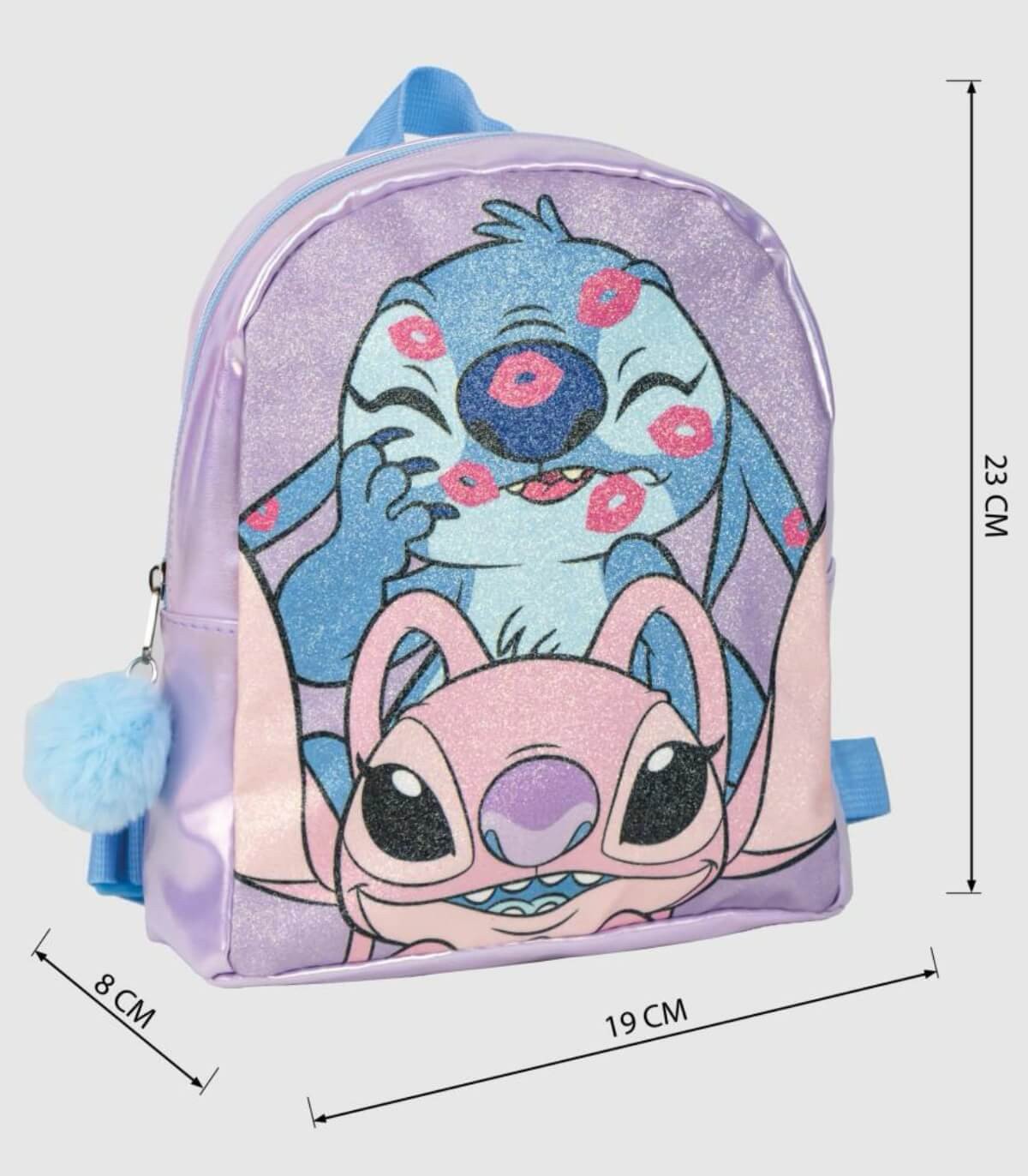 Раница за детска градина с брокат 23 см stitch - Image 2