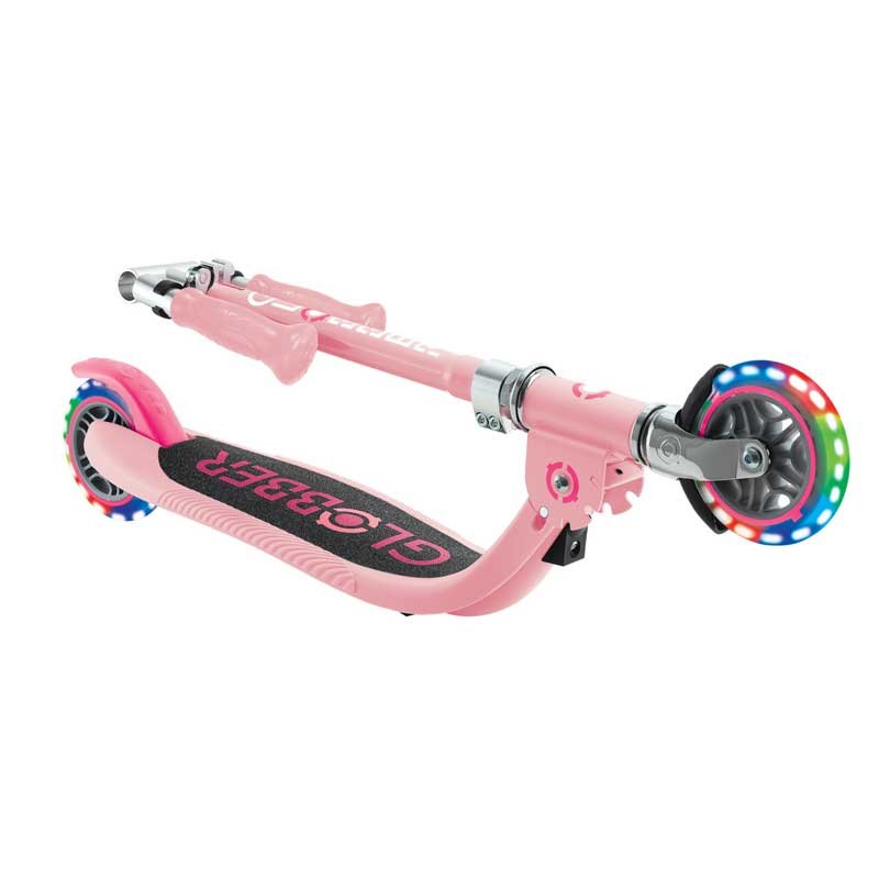 Детска сгъваема тротинетка с две светещи колела Globber Flow Foldable Junior Lights - розова - Image 6