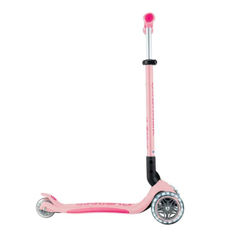 Детска сгъваема тротинетка с родителски контрол Globber Go Up Deluxe Flash Lights, розова - Image 3