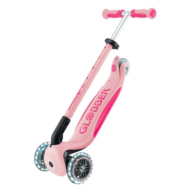 Детска сгъваема тротинетка с родителски контрол Globber Go Up Deluxe Flash Lights, розова - Image 6