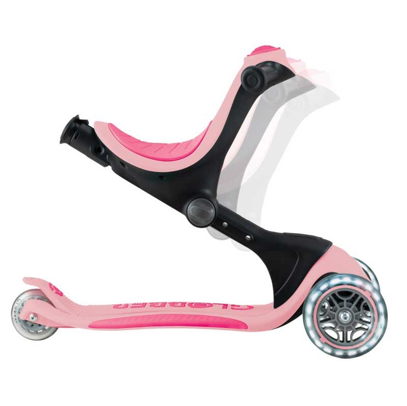 Детска сгъваема тротинетка с родителски контрол Globber Go Up Deluxe Flash Lights, розова - Image 2