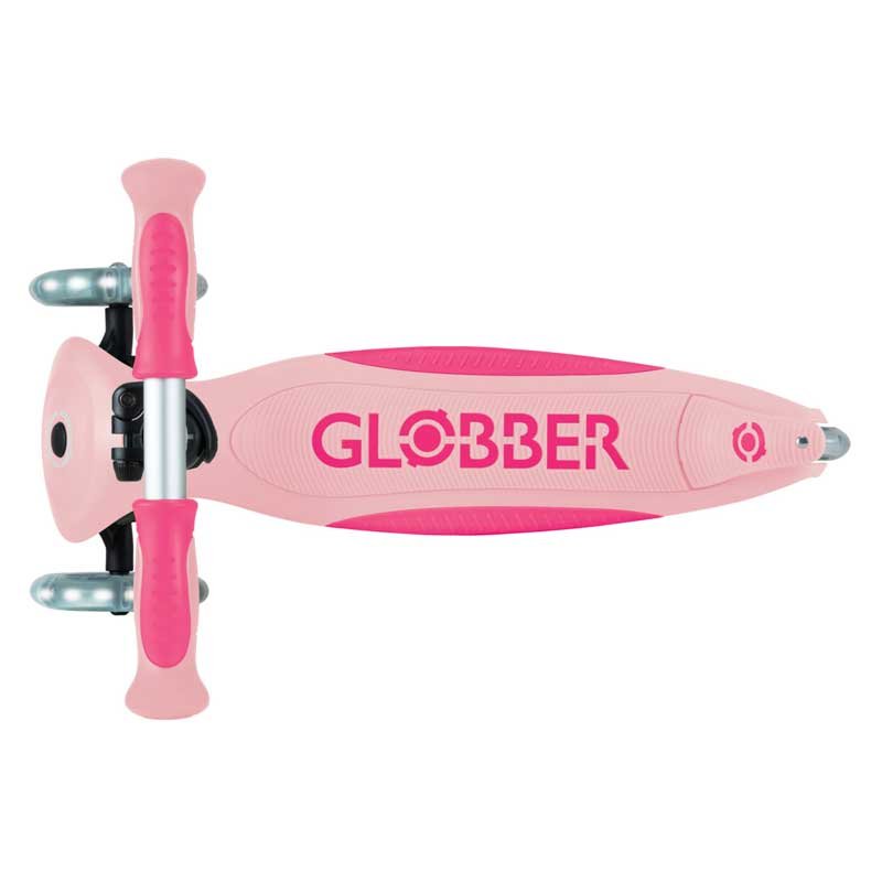 Детска сгъваема тротинетка с родителски контрол Globber Go Up Deluxe Flash Lights, розова - Image 4