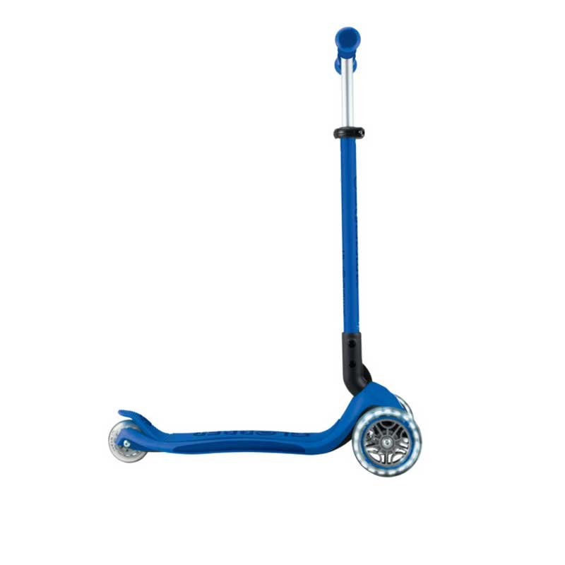 Детска сгъваема тротинетка с родителски контрол Globber Go Up Deluxe Flash Lights, тъмно синя - Image 3